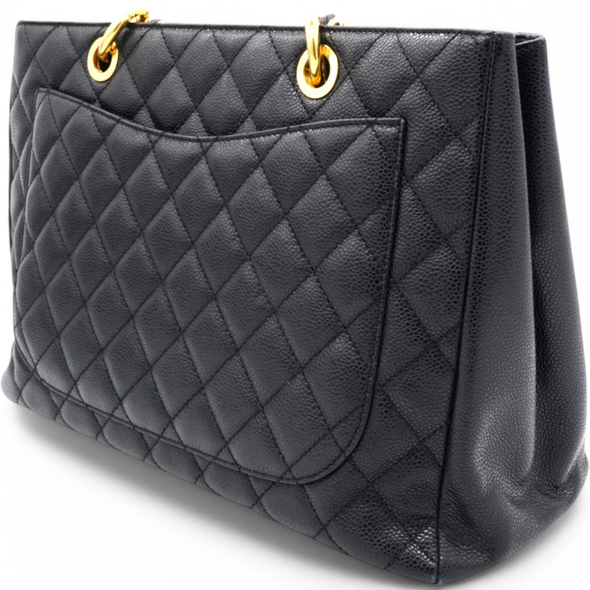Caviar Quilted Grand Shopping Tote GST Black