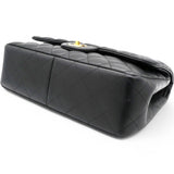 Lambskin Quilted Jumbo Double Flap Black