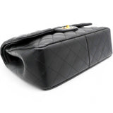 Lambskin Quilted Jumbo Double Flap Black