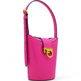 Calfskin Trifolio Bucket Shoulder Bag Hot Pink