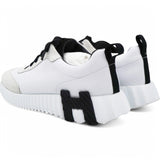 Suede Goatskin Bouncing Sneakers White Black Size37.5