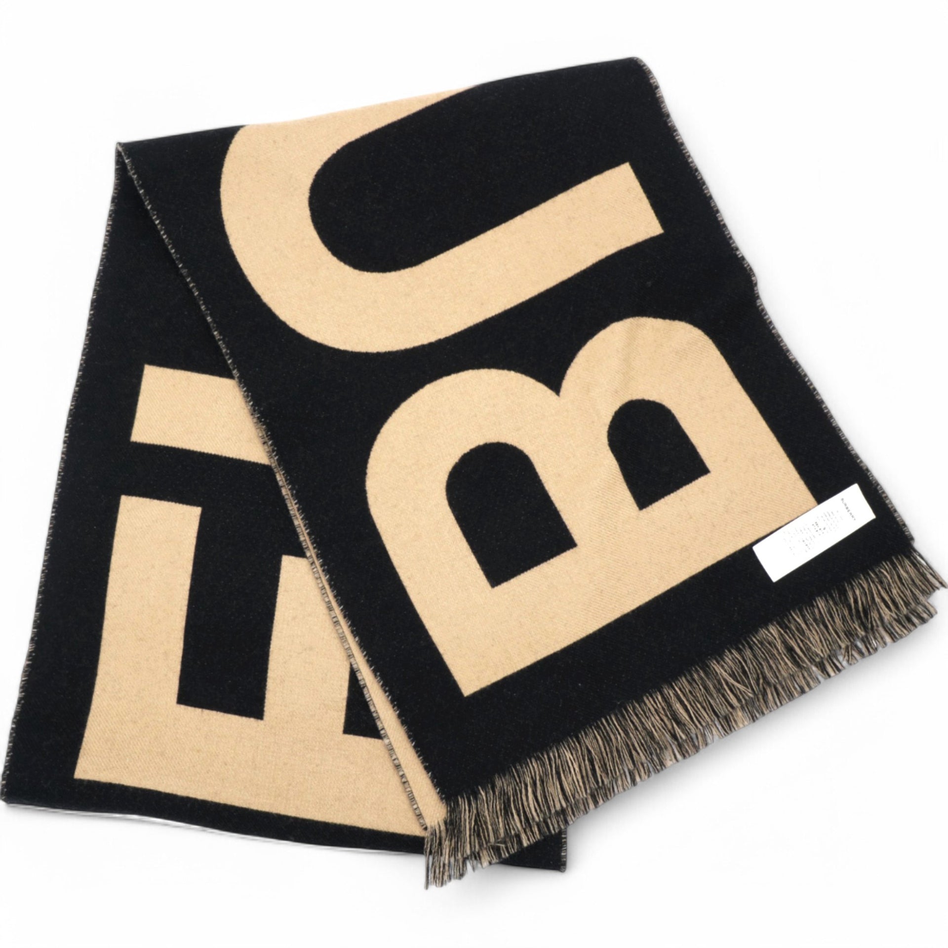 Logo Wool Scarf Scarves Brown