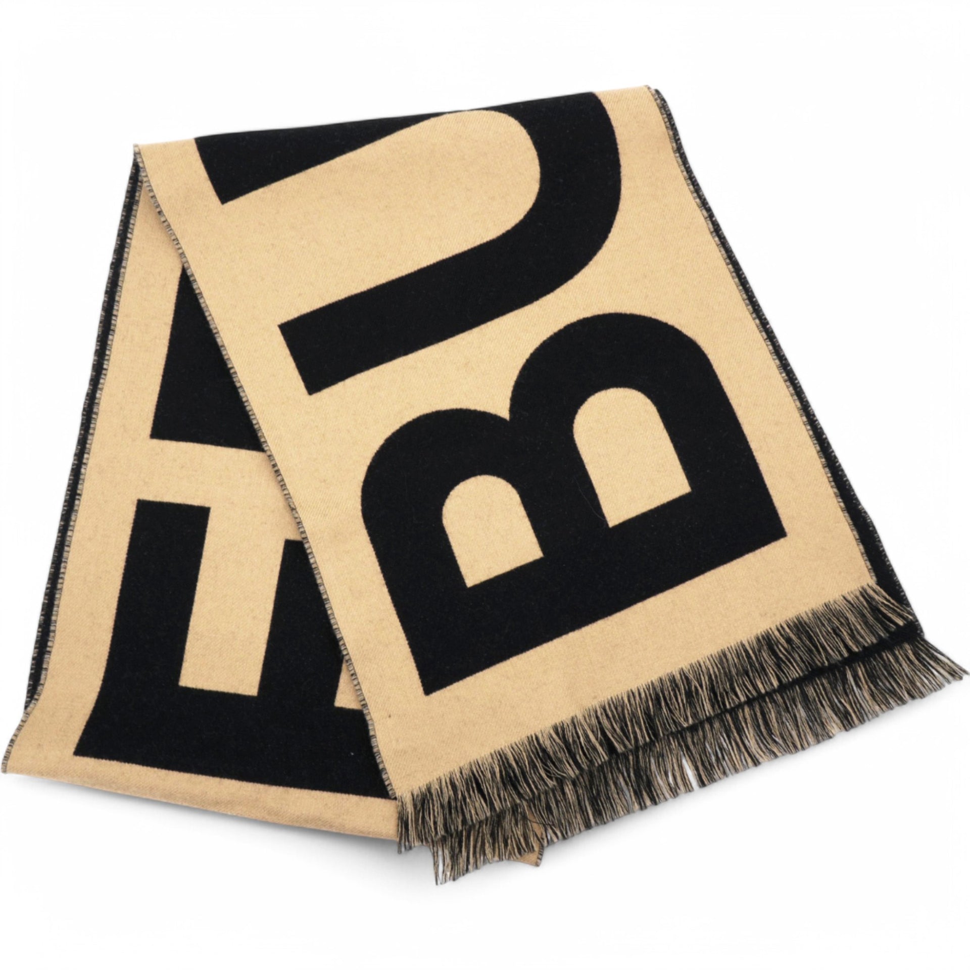 Logo Wool Scarf Scarves Brown