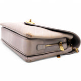 Chevron Quilted Statement Flap Purple Grey