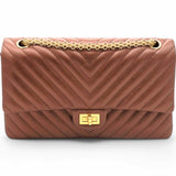 Metallic Chevron Quilted 2.55 Reissue 226 Flap Gold