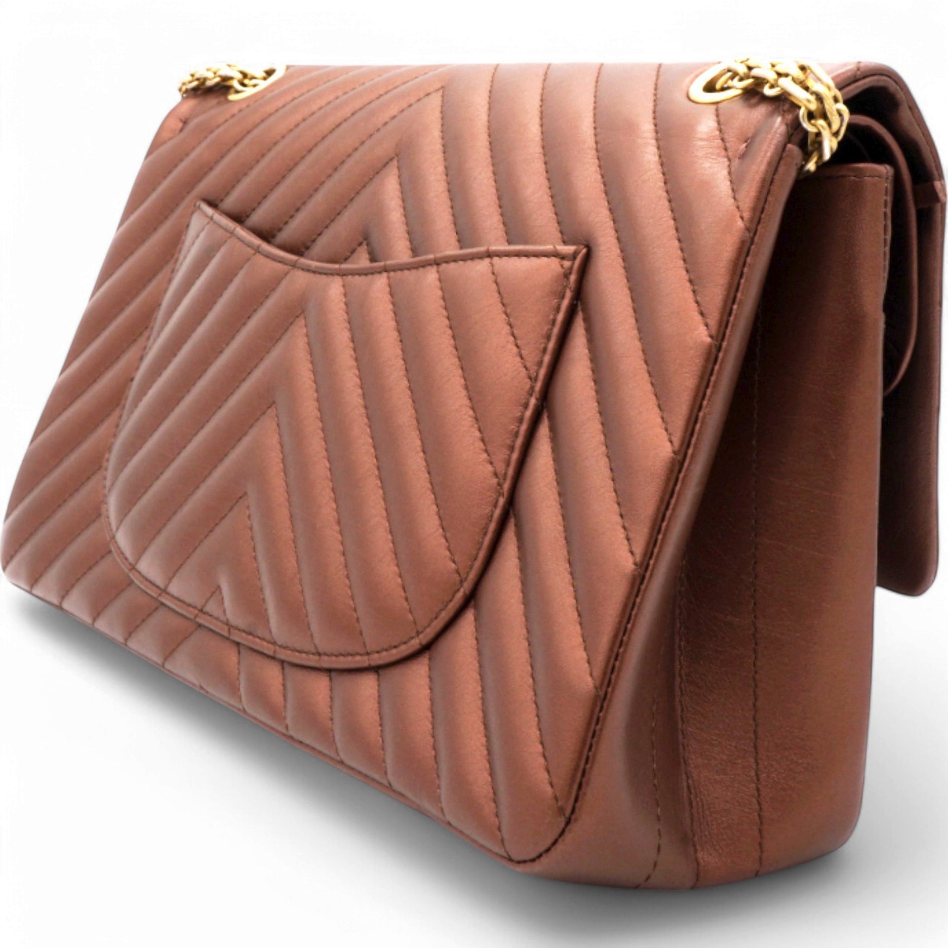 Metallic Chevron Quilted 2.55 Reissue 226 Flap Gold