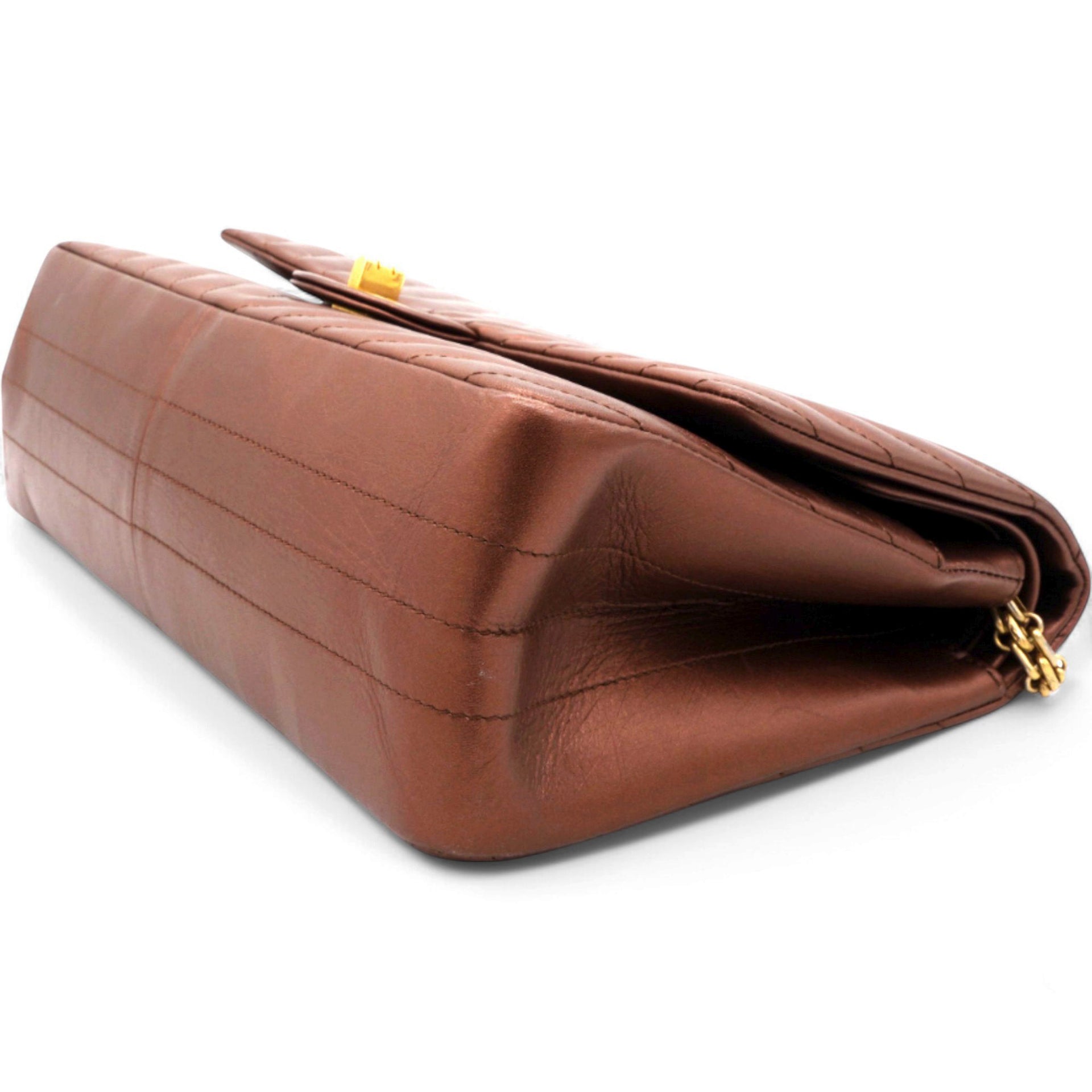 Metallic Chevron Quilted 2.55 Reissue 226 Flap Gold