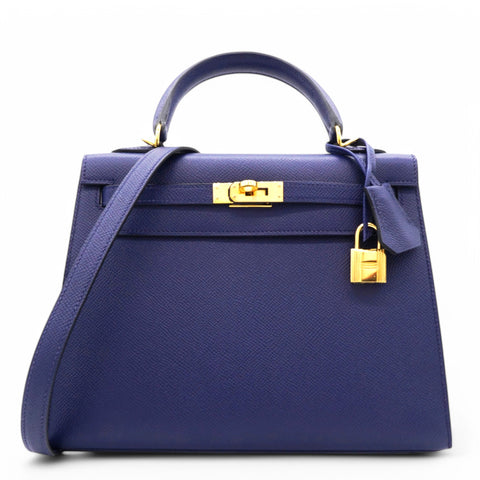 Epsom Kelly Sellier 25 Bleu Saphir