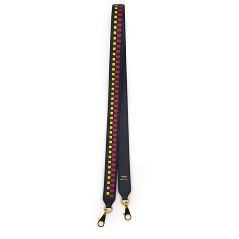 Epsom 40mm Mousquetons Tressage Shoulder Strap Bleu Indigo Rose Extreme Lime