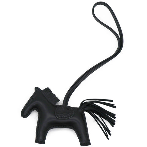 Milo Lambskin Grigri Rodeo Horse Bag Charm PM So Black