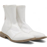 Ladies White Neoprene Low Ankle Boots Size 36