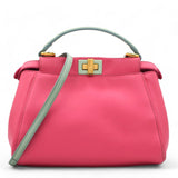 Nappa Colorblock Mini Peekaboo Iconic Satchel Rosa Fluo Oxigen Slate