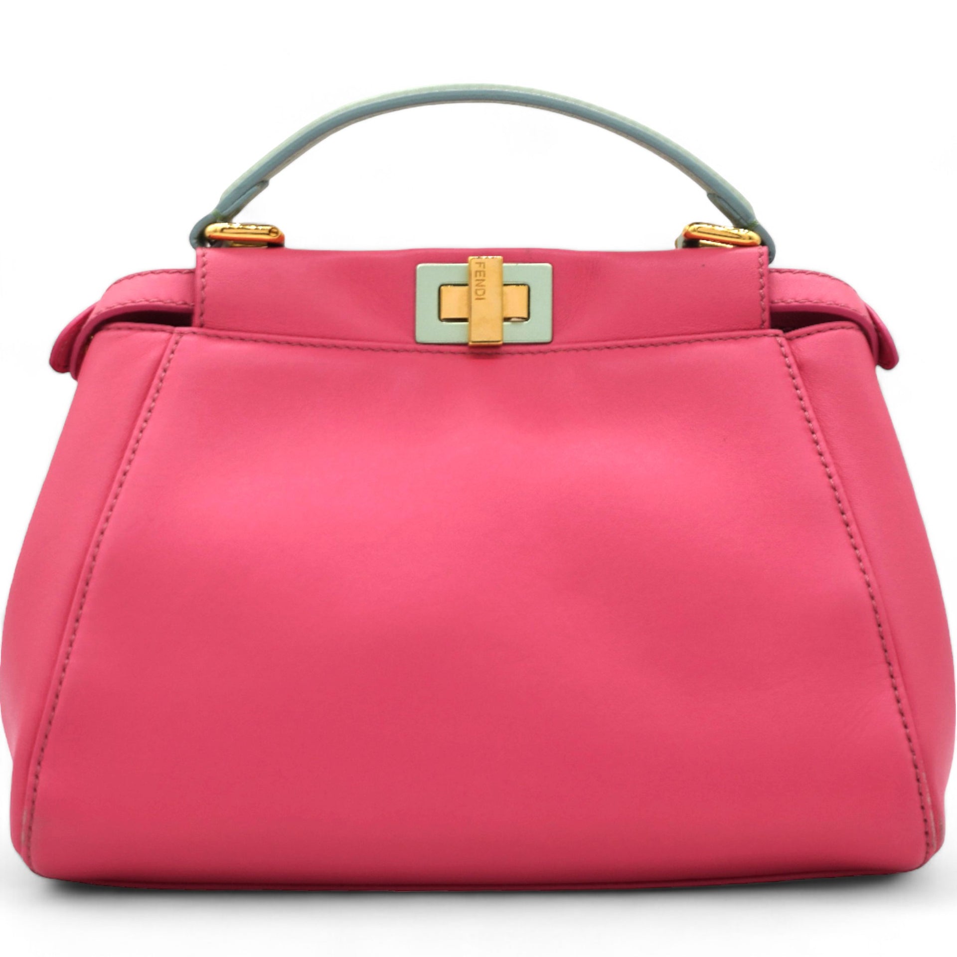 Nappa Colorblock Mini Peekaboo Iconic Satchel Rosa Fluo Oxigen Slate