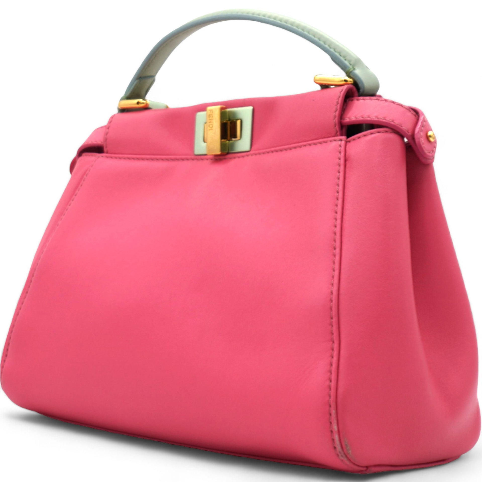 Nappa Colorblock Mini Peekaboo Iconic Satchel Rosa Fluo Oxigen Slate