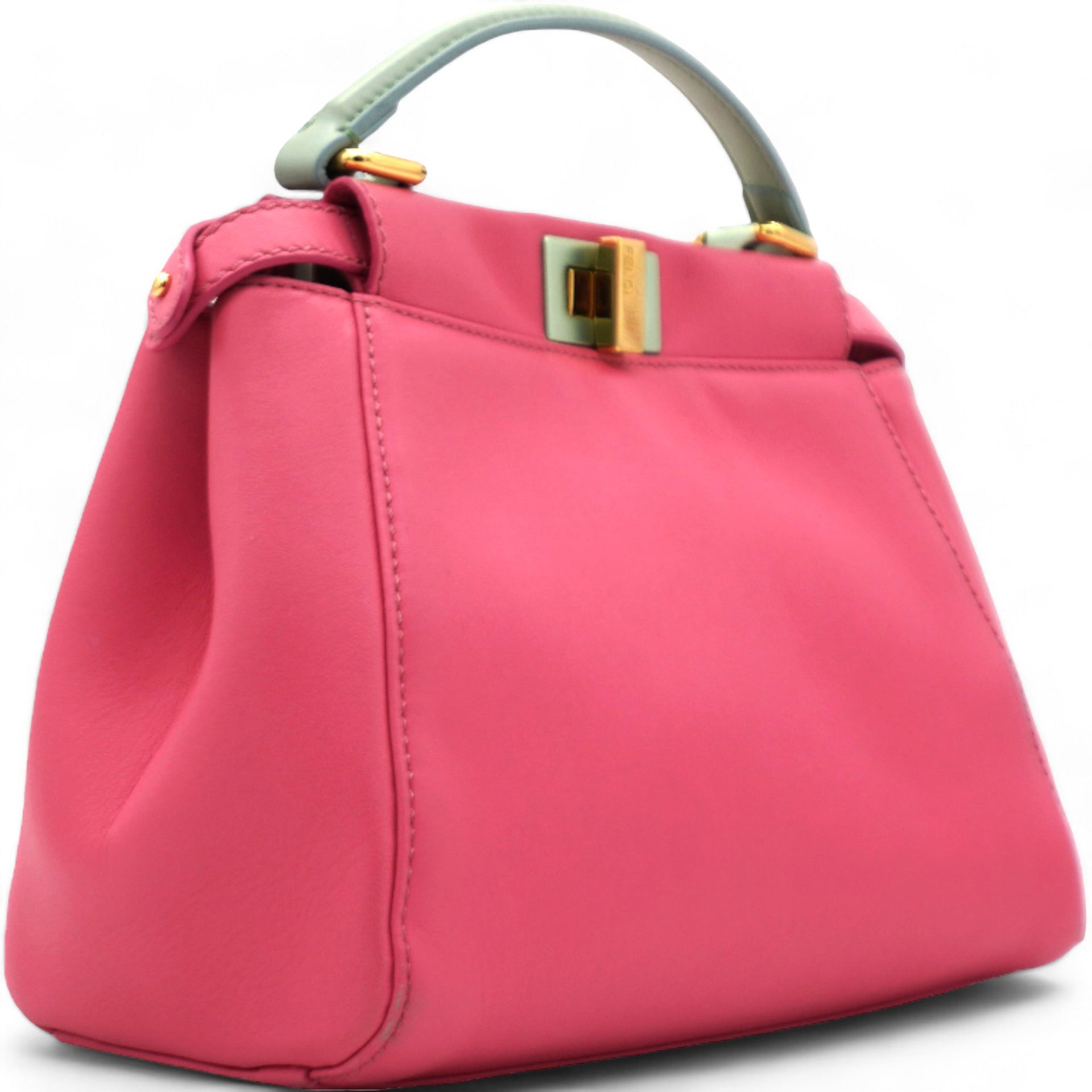 Nappa Colorblock Mini Peekaboo Iconic Satchel Rosa Fluo Oxigen Slate