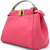 Nappa Colorblock Mini Peekaboo Iconic Satchel Rosa Fluo Oxigen Slate