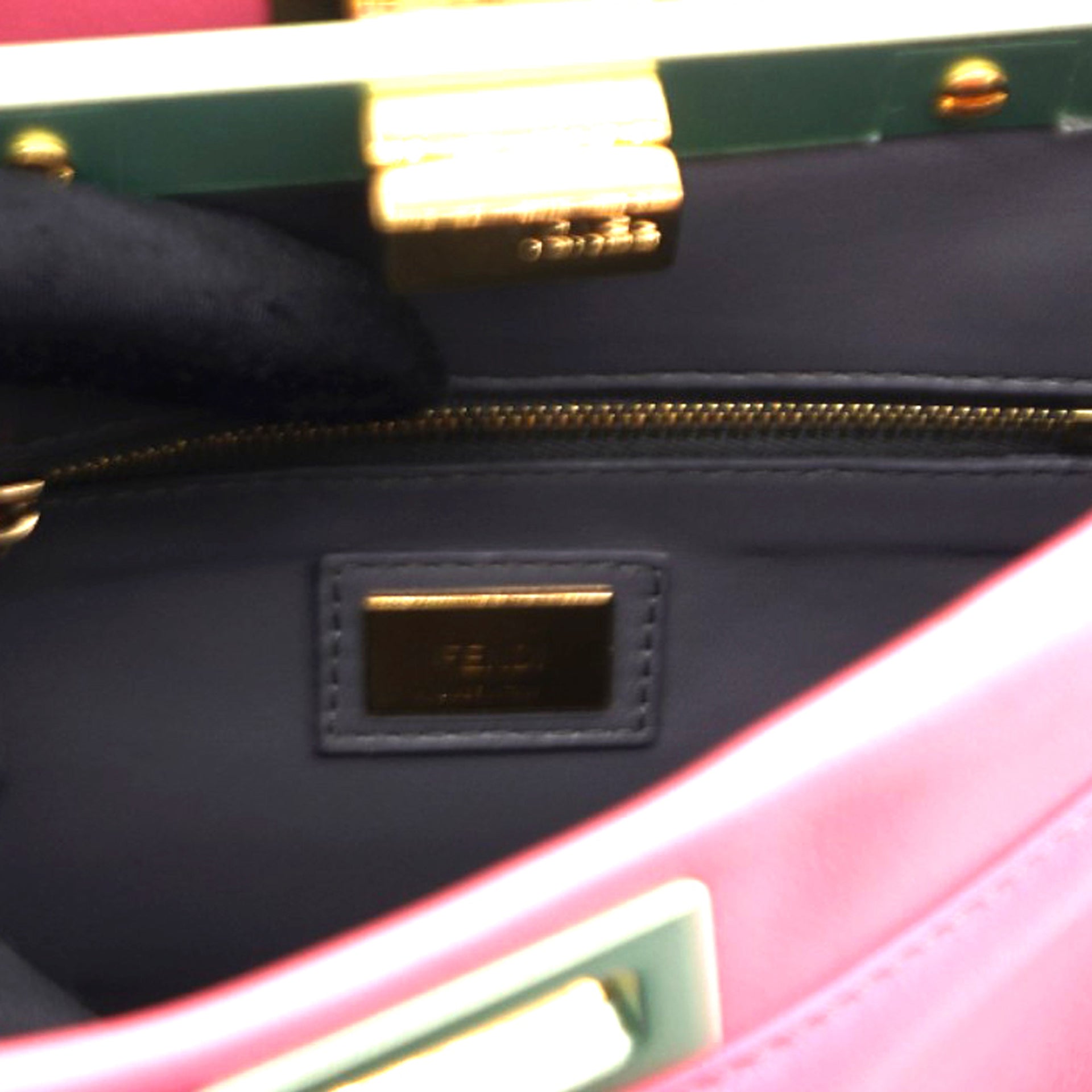 Nappa Colorblock Mini Peekaboo Iconic Satchel Rosa Fluo Oxigen Slate