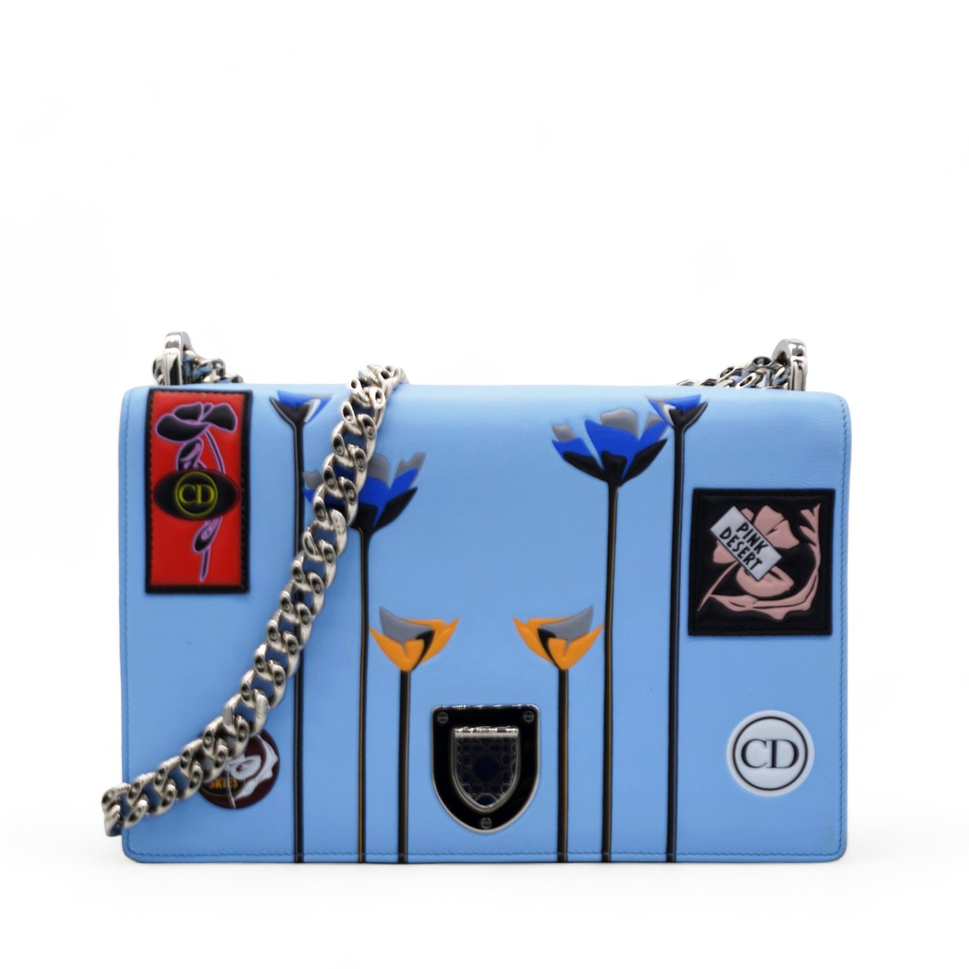 Diorama Handbag Patch Embellished Shoulder Bag