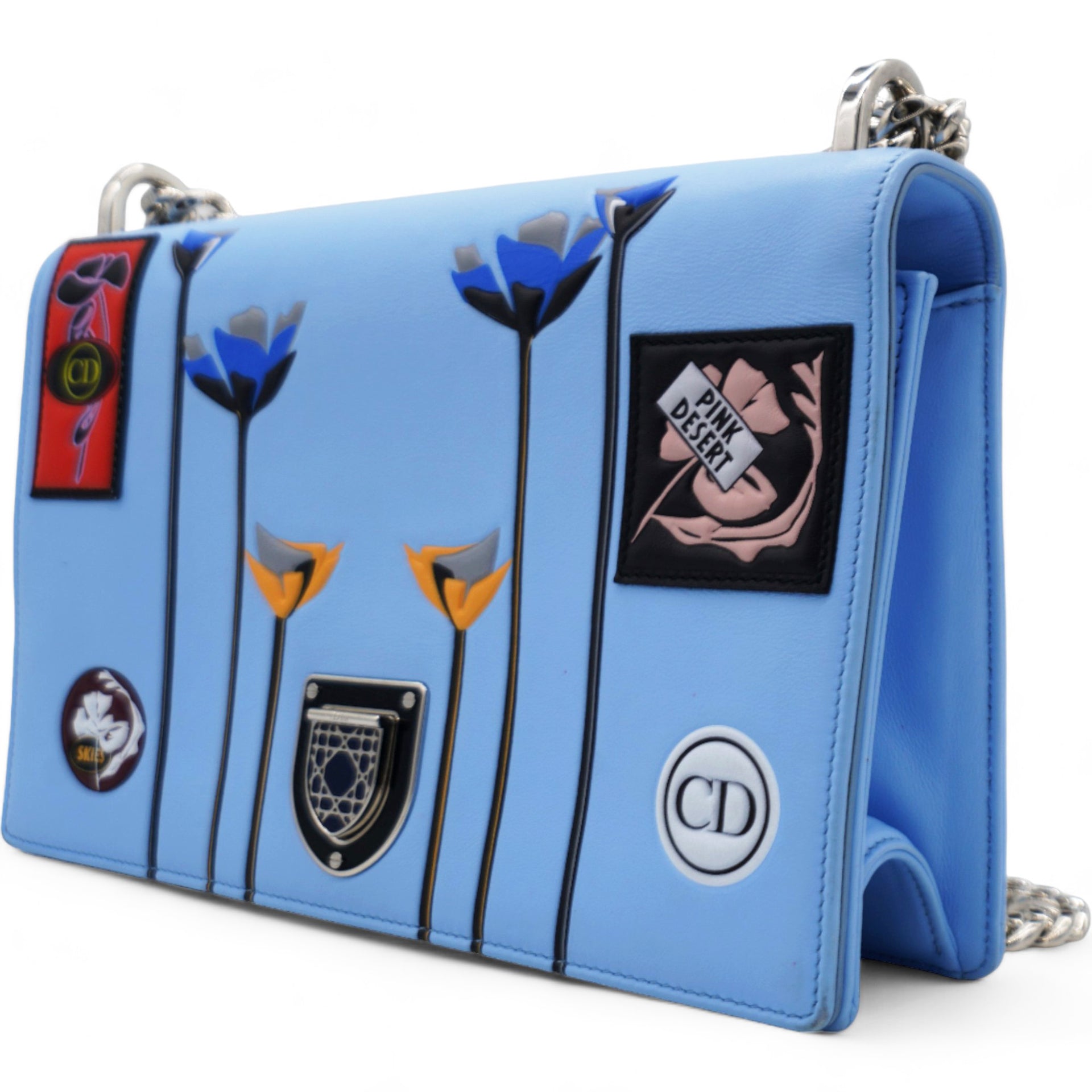 Diorama Handbag Patch Embellished Shoulder Bag