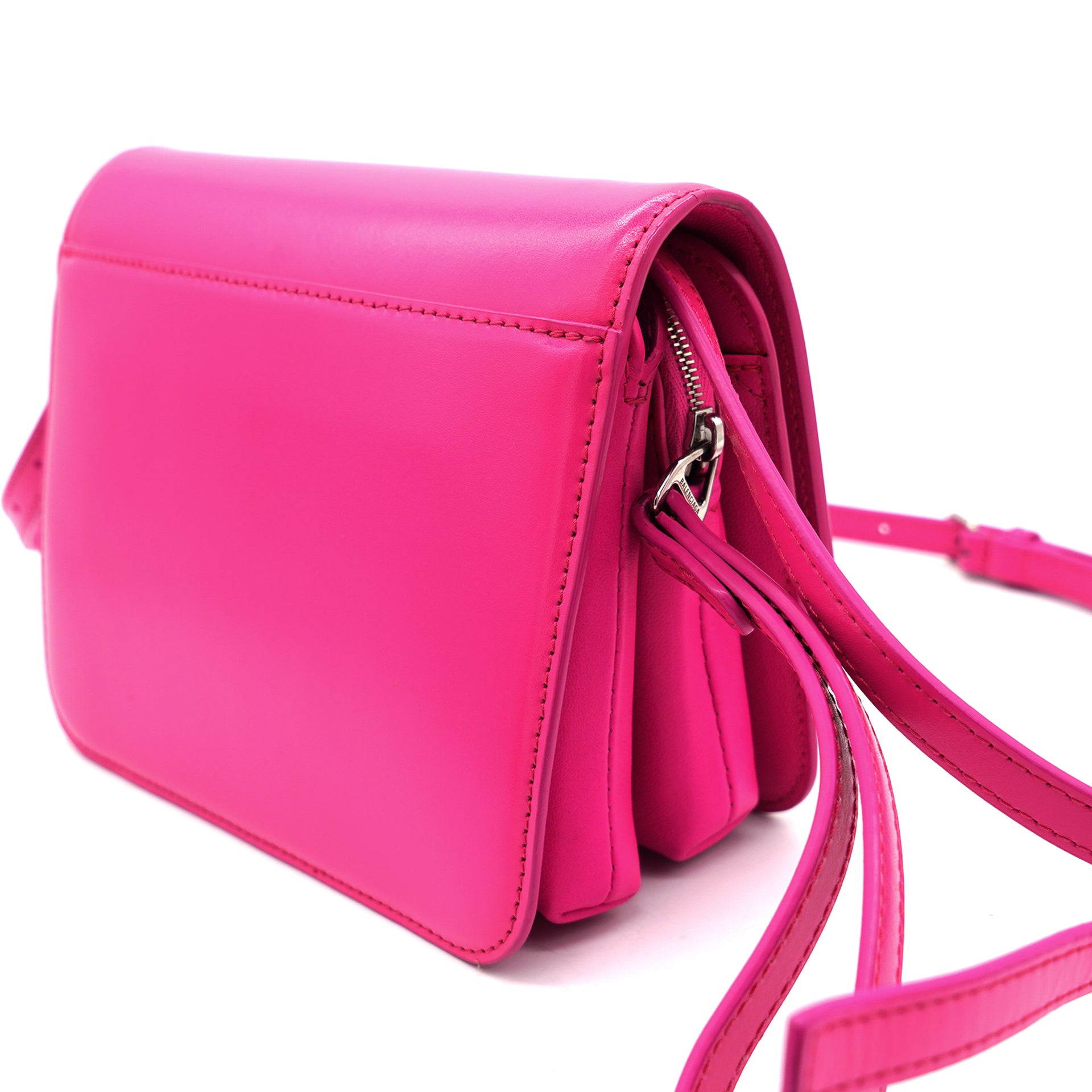 Shiny Box Calfskin Small B Bag Pink