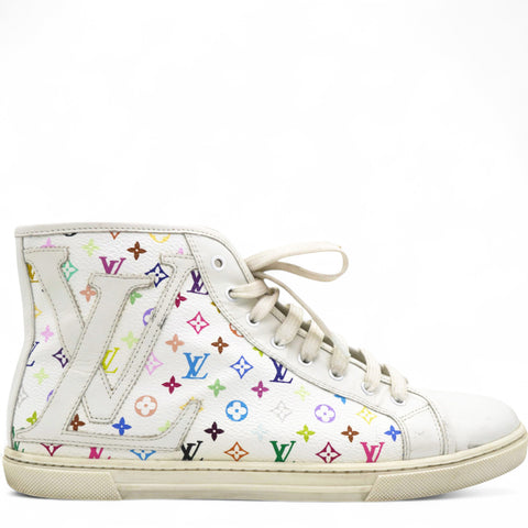 Monogram Multicolor High Top Sneakers White Size36