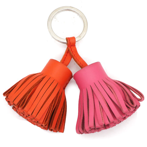 Lambskin Carmen Uno-Dos Key Holder Feu Rose Jaipur