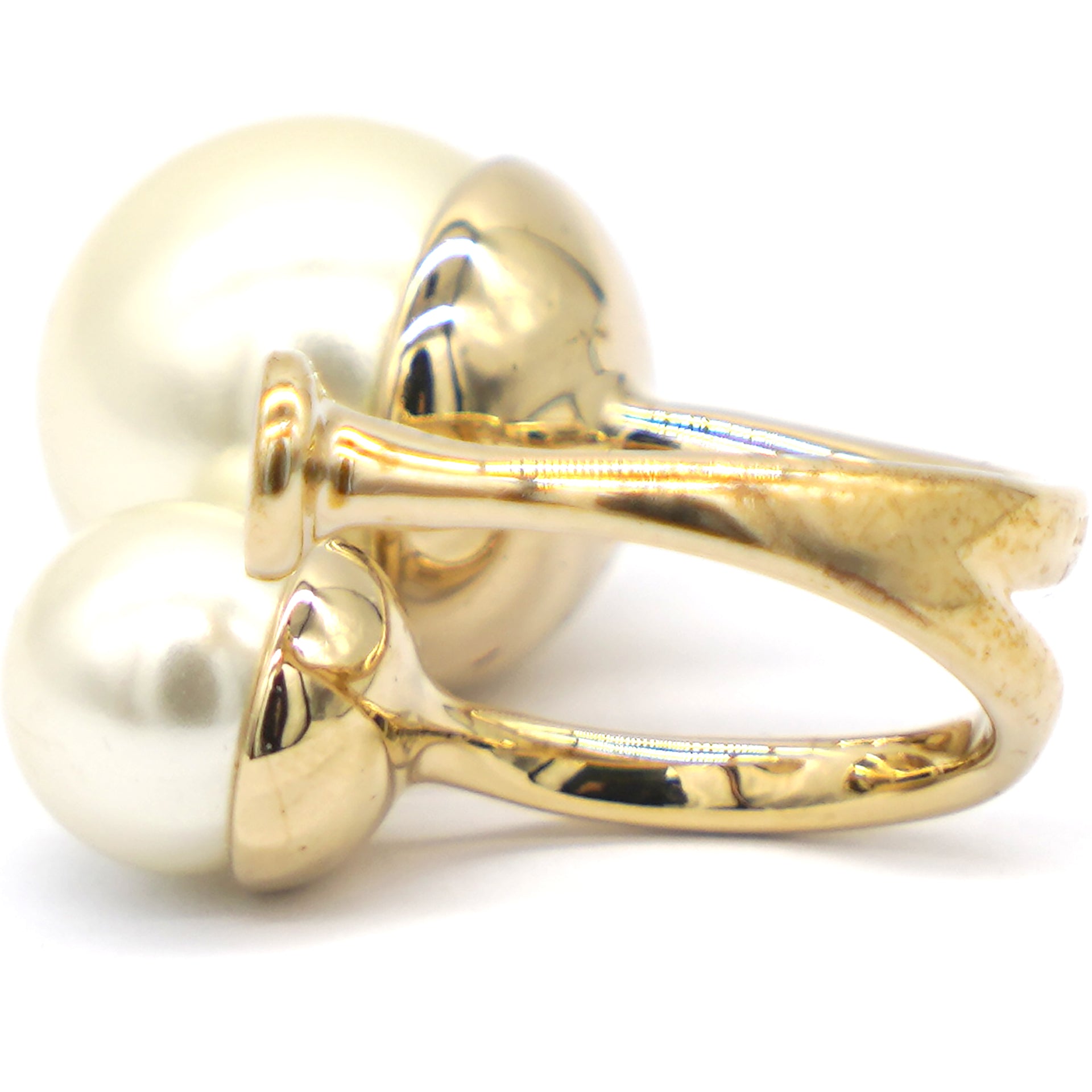 Ultradior Faux Pearl Gold Tone Ring 53