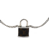 Monogram Lock Pendant Necklace Silver