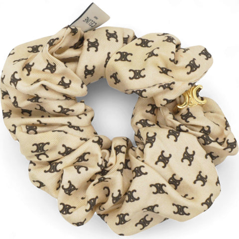 Scrunchy Mini Triomphe In Silk And Brass With Gold Finish