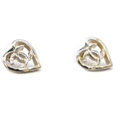 Metal CC Heart Coco In Love Earrings Gold