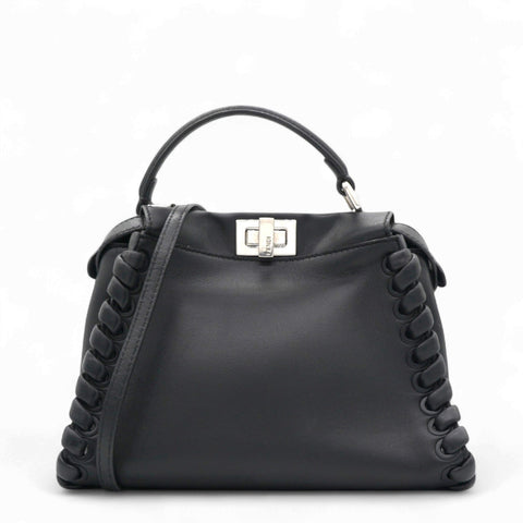 Nappa Lace Up Mini Peekaboo Iconic Satchel Black