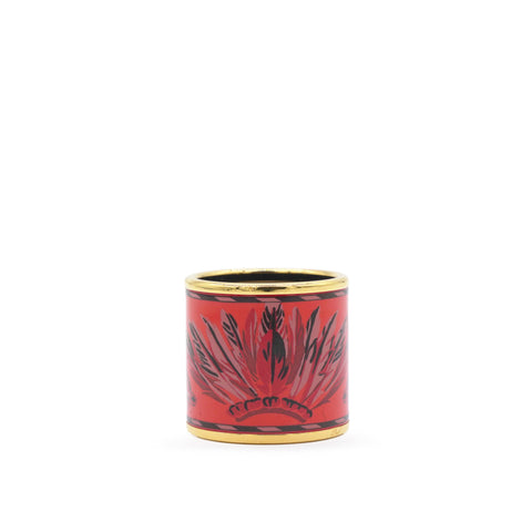 Enamel Gold Plated Brazil Scarf Ring
