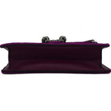 Velvet Super Mini Dionysus Shoulder Bag Fuchsia Violet Cyclamen