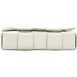 Lambskin Maxi Intrecciato Small Cassette Crossbody Bag White