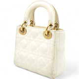 Patent Cannage Mini Lady Dior Ivory