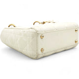 Patent Cannage Mini Lady Dior Ivory