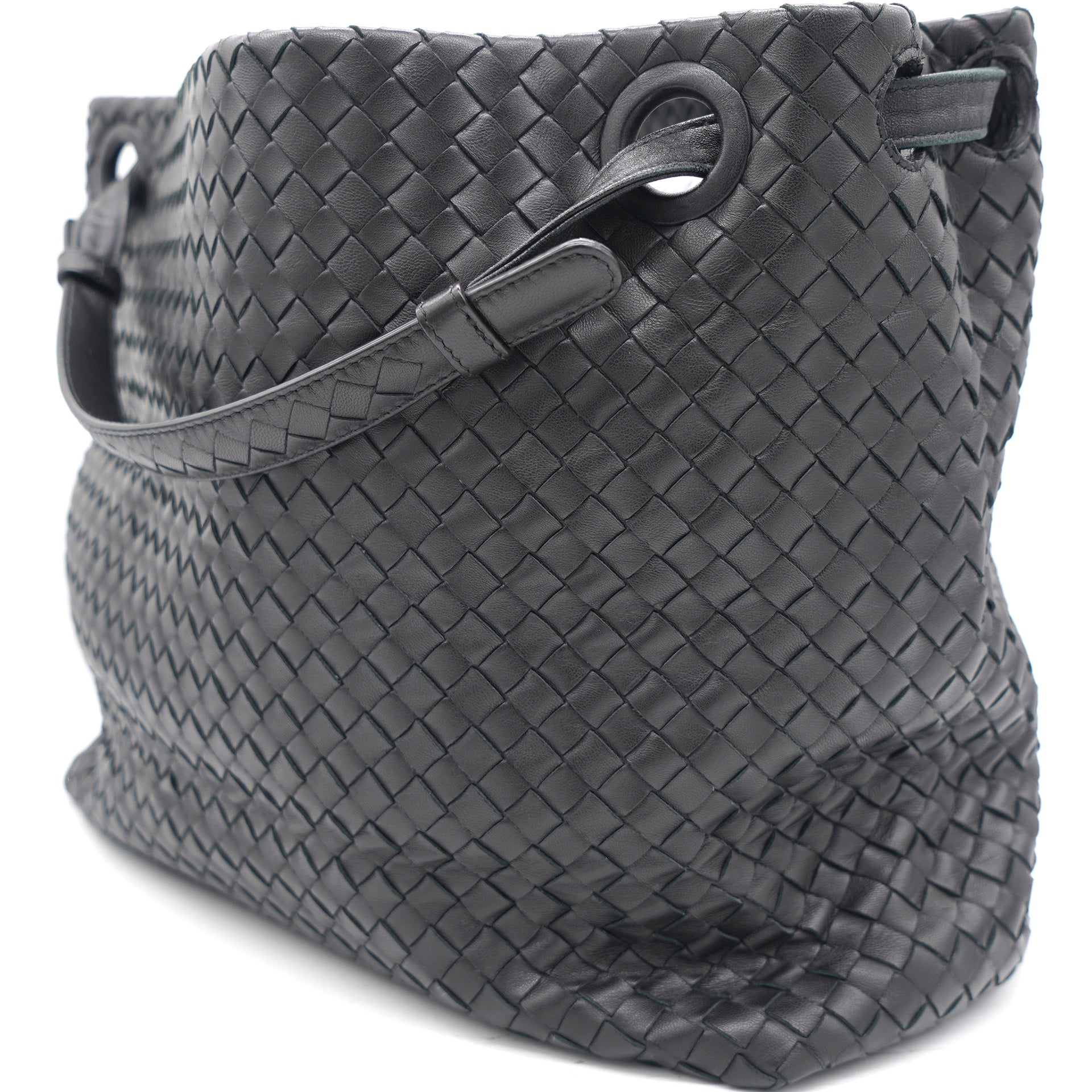 Intrecciato Leather Bella Tote Black