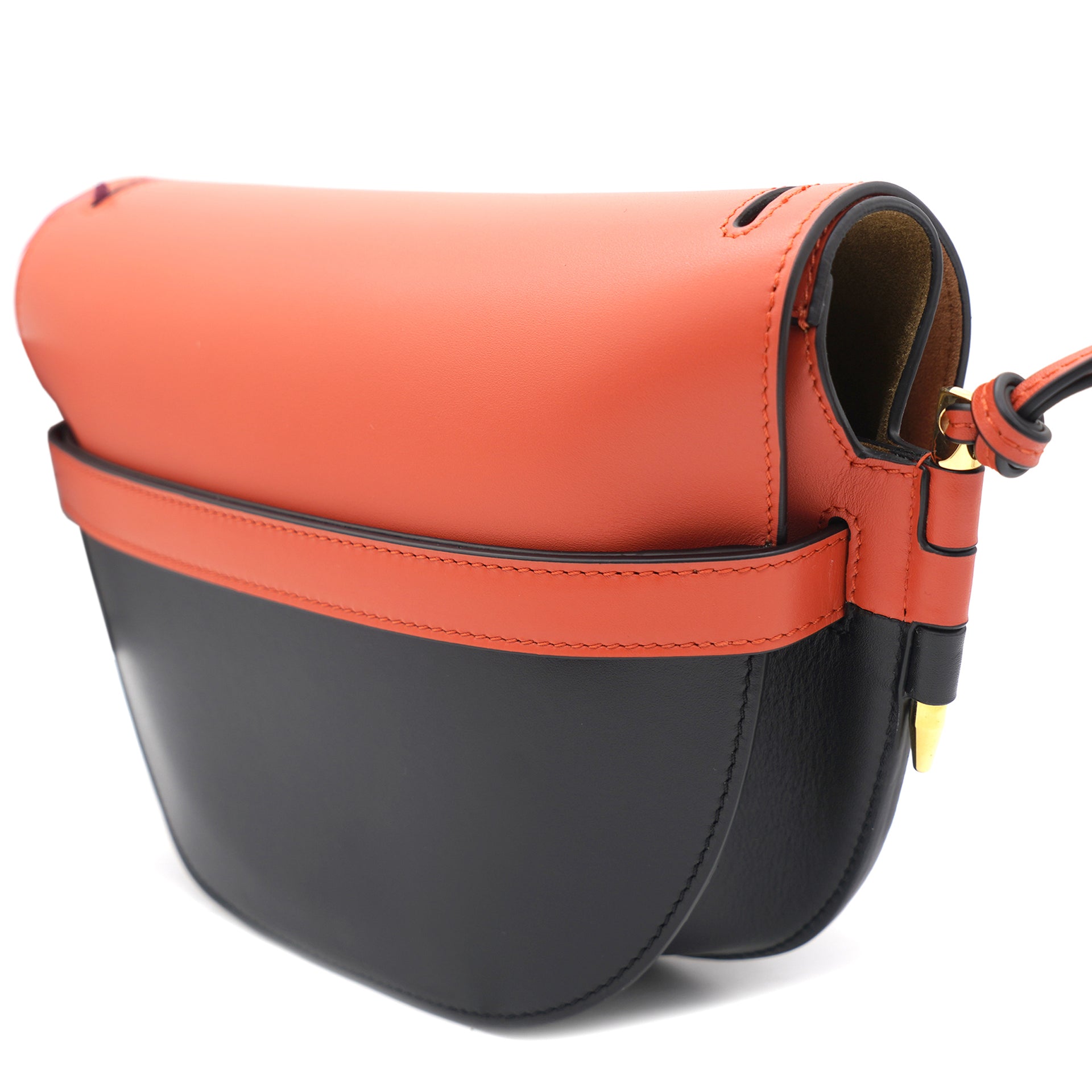 Smooth Calfskin Small Gate Crossbody Bag Orange/Black