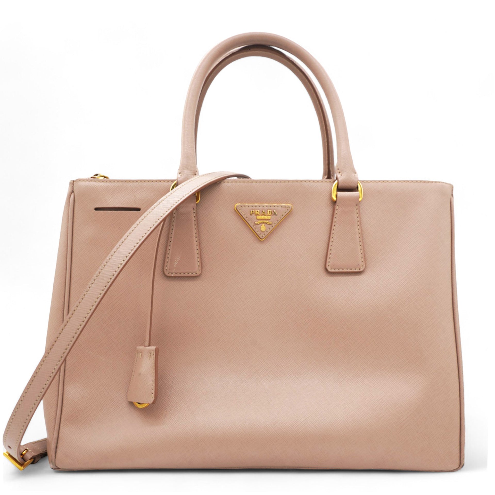 Saffiano Lux Galleria Double Zip Tote Cammeo