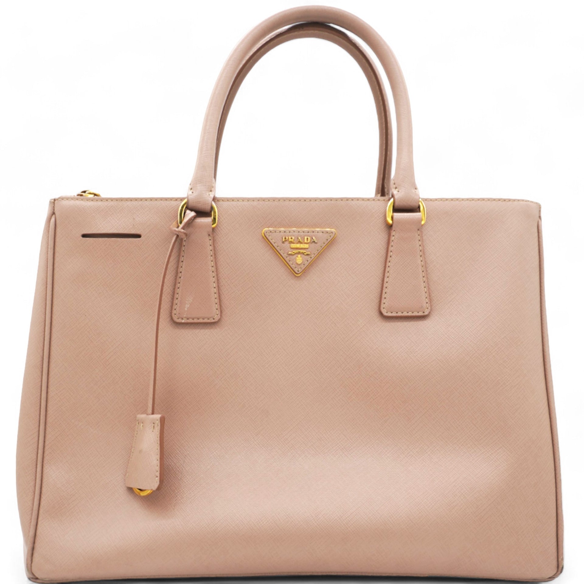 Saffiano Lux Galleria Double Zip Tote Cammeo