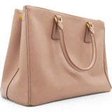 Saffiano Lux Galleria Double Zip Tote Cammeo