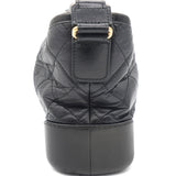 Aged Calfskin Quilted Small Gabrielle Hobo Black