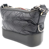 Aged Calfskin Quilted Small Gabrielle Hobo Black