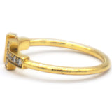 T Diamond Wire 18K Yellow Gold Ring