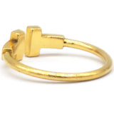 T Diamond Wire 18K Yellow Gold Ring