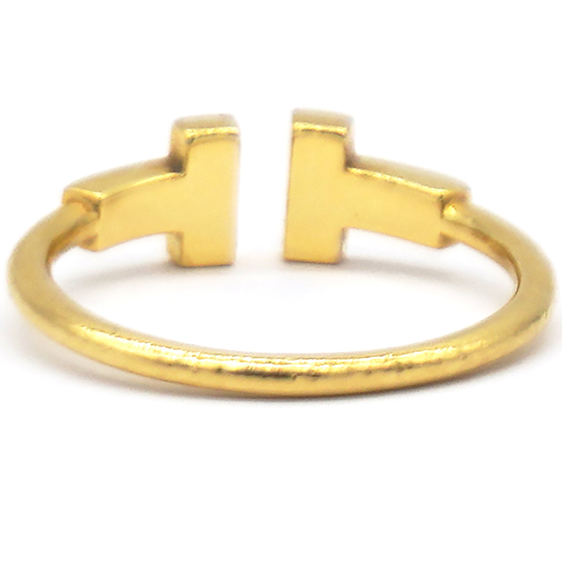 T Diamond Wire 18K Yellow Gold Ring