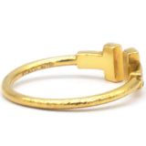 T Diamond Wire 18K Yellow Gold Ring