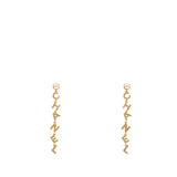 Crystal Pearl 90’s Icon Drop Letter Earrings Gold