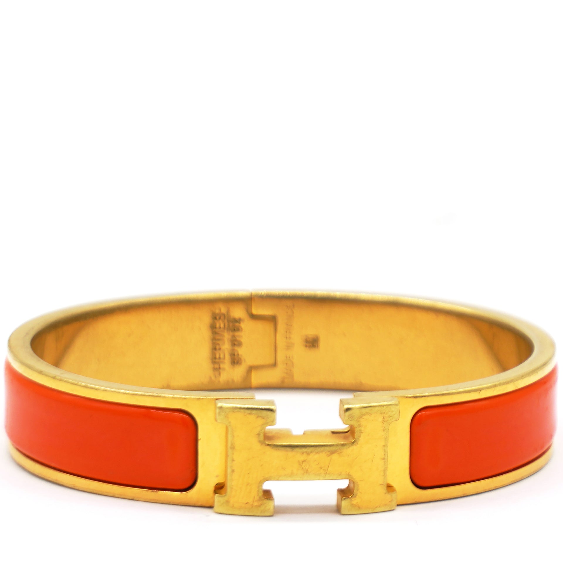 Enamel Narrow Clic Clac H Bracelet PM Orange