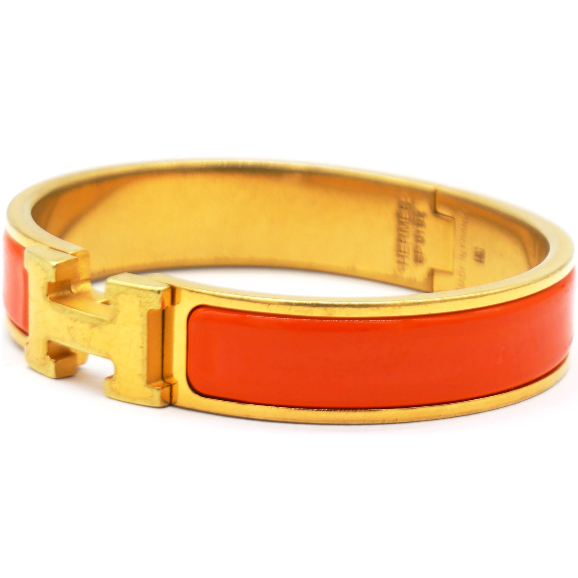 Enamel Narrow Clic Clac H Bracelet PM Orange